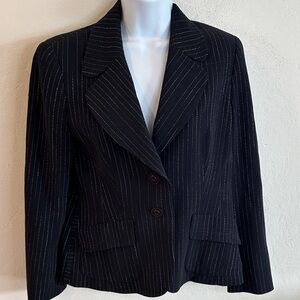 Escada blazer size 36, see photos, black with multicolor pins stripes
